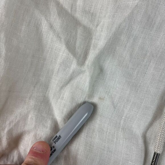 James Perse 100% Linen Cream Pull On Pants Drawstring Wide Leg Women's 4 NWT - Picture 3 of 13